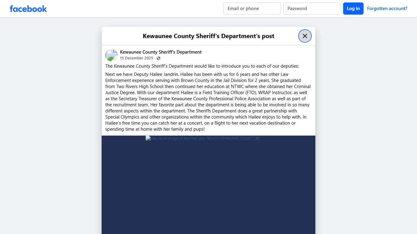 The Kewaunee County... - Kewaunee County Sheriff's Department Facebook